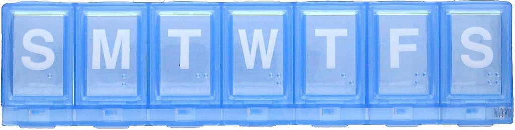 EZY DOSE Weekly (7-Day) Pill Planlayıcı, Tıp Davası, Vitamin Organize Kutu, Güvenli Reçeteli İlaçlara Karşı Büyük Kilitleme ve Kazalı Spilling'i Önlemek, Blue Locking