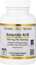California Gold Nutrition Antarktika Krill Oil, Ultra-High Omega-3 with Astaxanthin, Natural Strawberry & Lemon Flavor, Non GMO, Gluten Free, 500 mg, 120 Fish Gelatin Softgels, 2 Pack