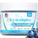 Zero Sugar - Sour Blue Candy Electrolytes Powder - Αναζωογονητική ενυδάτωση - Caffeine Free Energy - Όλα τα φυσικά συστατικά - Vegan, Keto & Paleo - Ζάχαρη Δωρεάν Ηλεκτρολυτικό Ποτό σε σκόνη Mix - 30 Σερβιέτες
