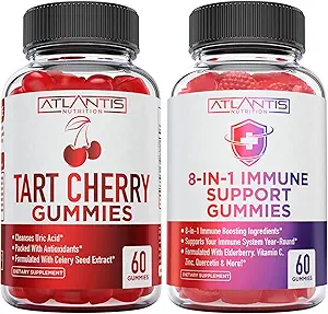 Atlantis Beslenme 60 Tart Cherry Gummies + 8in-1 Immune Support 60 Gummies