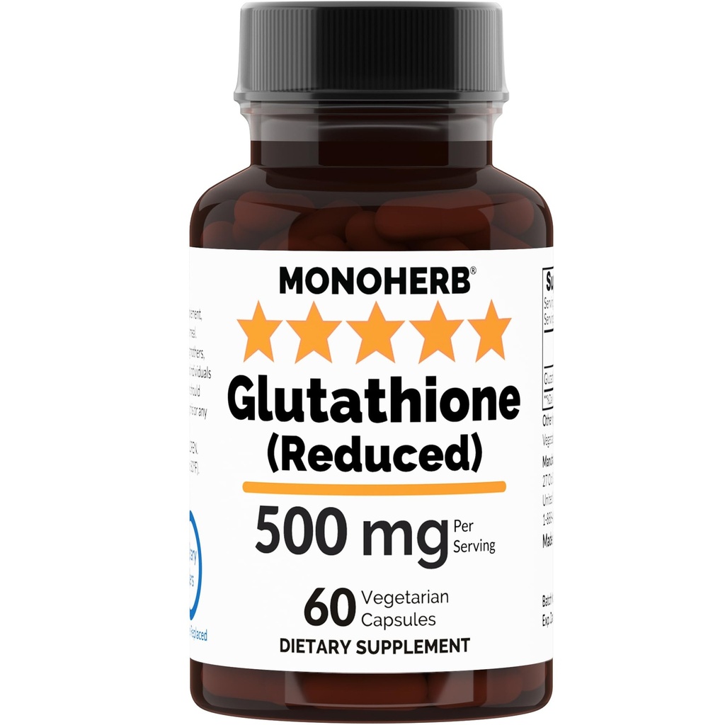 Glutathione 500 mg - 60 Veg Capsules | 250 mg per Capsule - 2 Capsules: 500 mg - 30 Hizmet