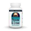 Source Naturals L-Proline & L-Lysine, 550 mg - 60 Tablet
