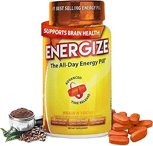 iSatori Energyze Brain & Focus χάπια καφεΐνης - γρήγορη δράση όλα τα χάπια ενέργειας ημέρας, Booster εγκεφάλου, ενέργεια και συμπλήρωμα εστίασης, Caffeine απελευθέρωσης χρόνου σημαίνει όχι Jitters, όχι Crash (60 δισκία)
