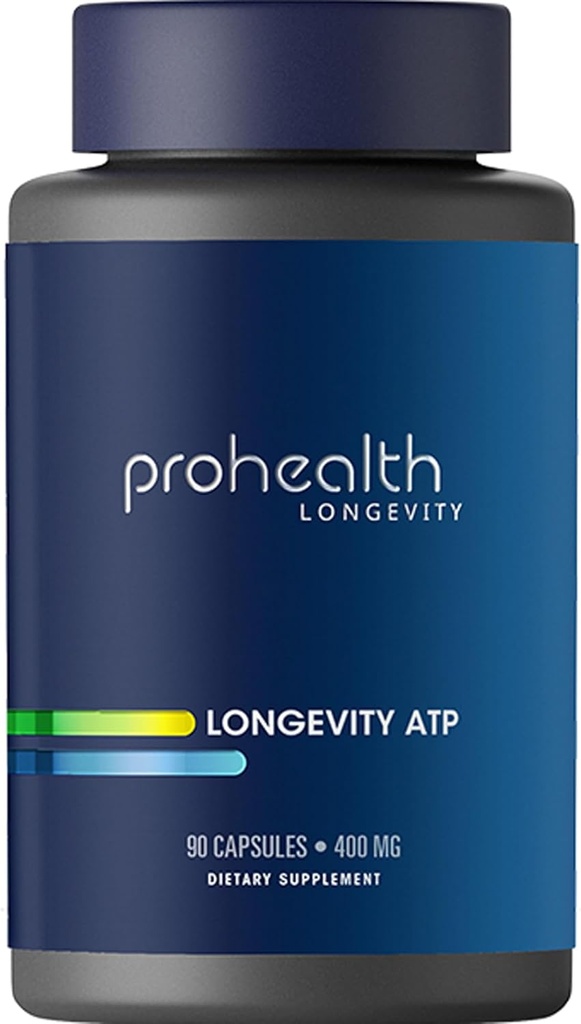 ProHealth Longevity ATP - 400 mg X 90 Hizmet, PeakATP Hücreleri Enerji, Kas Güçlü ve Bilişsel Fonksiyonlar, Kalp Sağlığı ve Metabolik Verimliliği Destekler