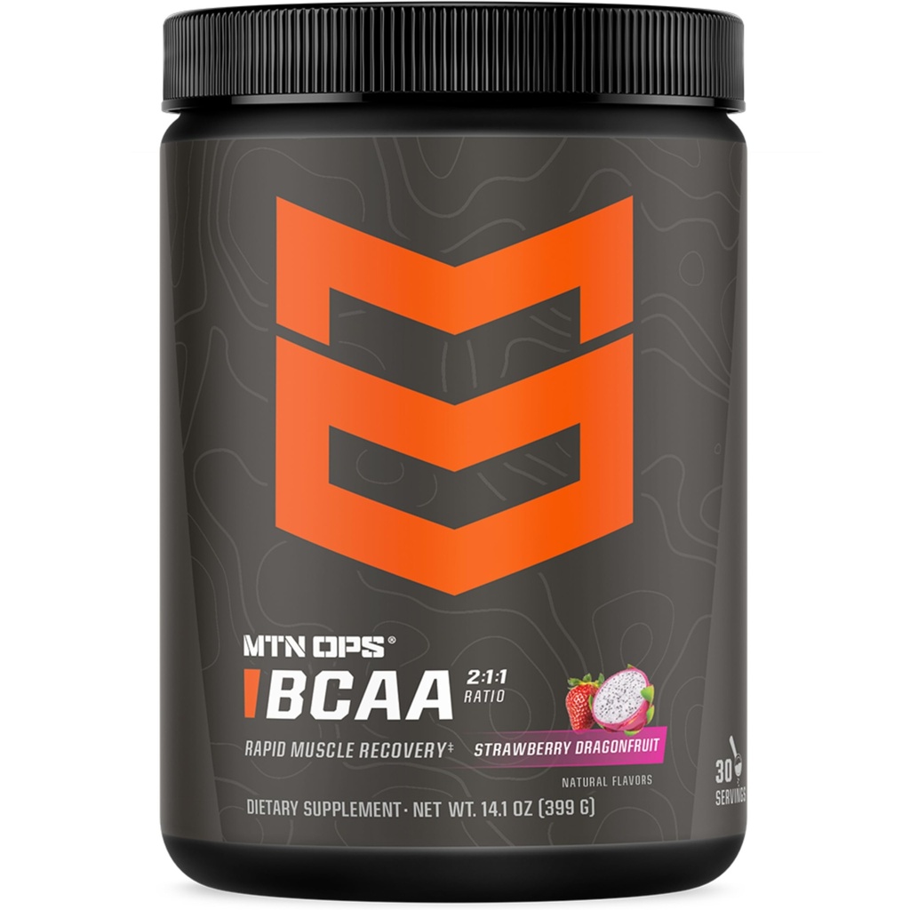 MTN OPS BCAA 2:1 Amino asitler Hızlı Kas Kurtarma ve Sıfır Şeker & Gluten Free (30-Serving Tub, Strawberry Dragonfur) ile Toz Ek Toz