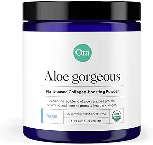 Ora Organic Vegan Collagen-Boosting Toz for Women and Men - Saç, Skin, & Nails Support - Wine Silica, Plant-Based Protein, Organik Vitamin C, Aloe Vera - Vanilla Flavor, 20 Hizmetler