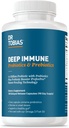 Dr. Tobias Deep Immune Probiyotiks & Prebiyotiks, Dual Action Digestion & Immune Support with PreforPro Prebiyotiks & Geed Release Spore Form Probiyotiks for Women & Men, 180 Capsules, 90 Servisler