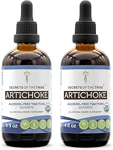 Tribe Artichoke USDA Organik | Alkol Özgür Tür, Yüksek Yeterlilik Herbal Drops | %100 sertifikalı Organik Artichoke (Cynara scolymus) 2x4 ozz