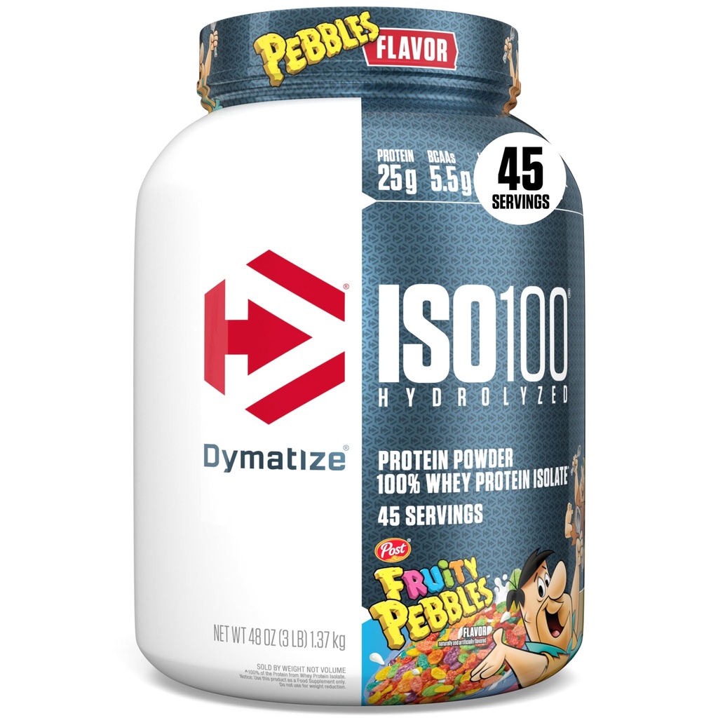 X Meyveli Pebbles ISO100 Whey protein Toz Isolate, 25g of protein, 5.5g BCAAs, 120 Cal., Gluten Free, 1g Fat, 1g Sugar, 2g Carb (45 Hizmet)