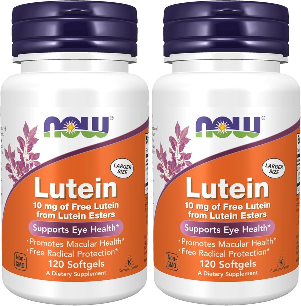 NOW Τρόφιμα Lutein 10 mg Softgels, 120 (πακέτο των 2)