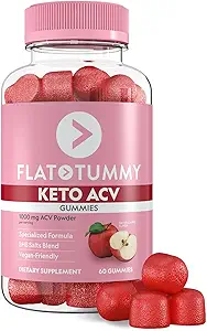 Flat Tummy Keto ACV Gummies, 60 Kont - Özelleştirilmiş Formula, Post GLP-1 Keto Supplement, Vegan-Friendly, Non-GMO - Apple Cider Vinegar Gummies, BHB Salts, Beet ve Pomegranate Superfood