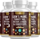 Lion's Mane Türkiye Tail Reishi Cordyceps Chaga Marshmallow Root - 180 Count