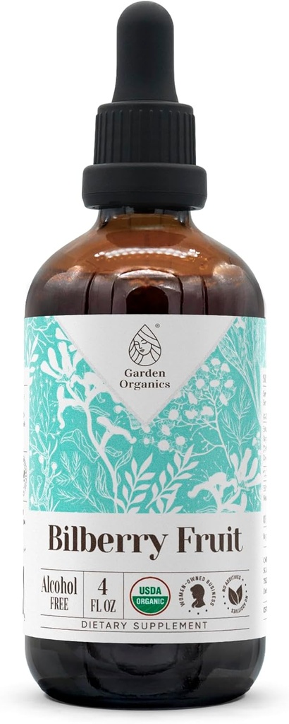 Bilberry Meyve USDA Organik Alkol Ücretsiz Ekstraksiyon | Diyetsel Tamam, Yüksek Yeterlilik Tincture | Bilberry (Vaccinium Myrtillus) 4 ozzillus