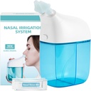 Nasal Irrigation System with 30 Saline Packets, Sinus Rinse Machine, Nose Sinus Clean Machine with Water Tank & Waste Collection Tank - Blue Blue