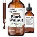 Wild & Organic Black Walnut Tincture - Detox Cleanse w/Black Walnut Hull Extract - Herbal Supplement for Gut Cleanse Detox and Digestive Well-Being - Vegan, Sugar & Alcohol-Free - 4 fl oz