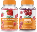 Lifeable Immune Support + Iron with Vitamin C, Gummies Sche - Great Tasting, Vitamin Supplement, Gluten Free, GMO Free, Chewable