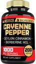 Κάψουλες πιπεριού Cayenne με κουρκουμίνη Root, βερβερίνη HCl, Ceylon Cinnamon Bark & More - 200 κάψουλες - Υποστήριξη Digestion Health, ανοσοποιητικό σύστημα & ισορροπία σώματος