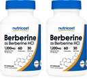 Nutricost Βερβερίνη HCl 600mg, 60 κάψουλες (2 φιάλες) - Χωρίς γλουτένη, Καπάκια λαχανικών, μη ΓΤΟ