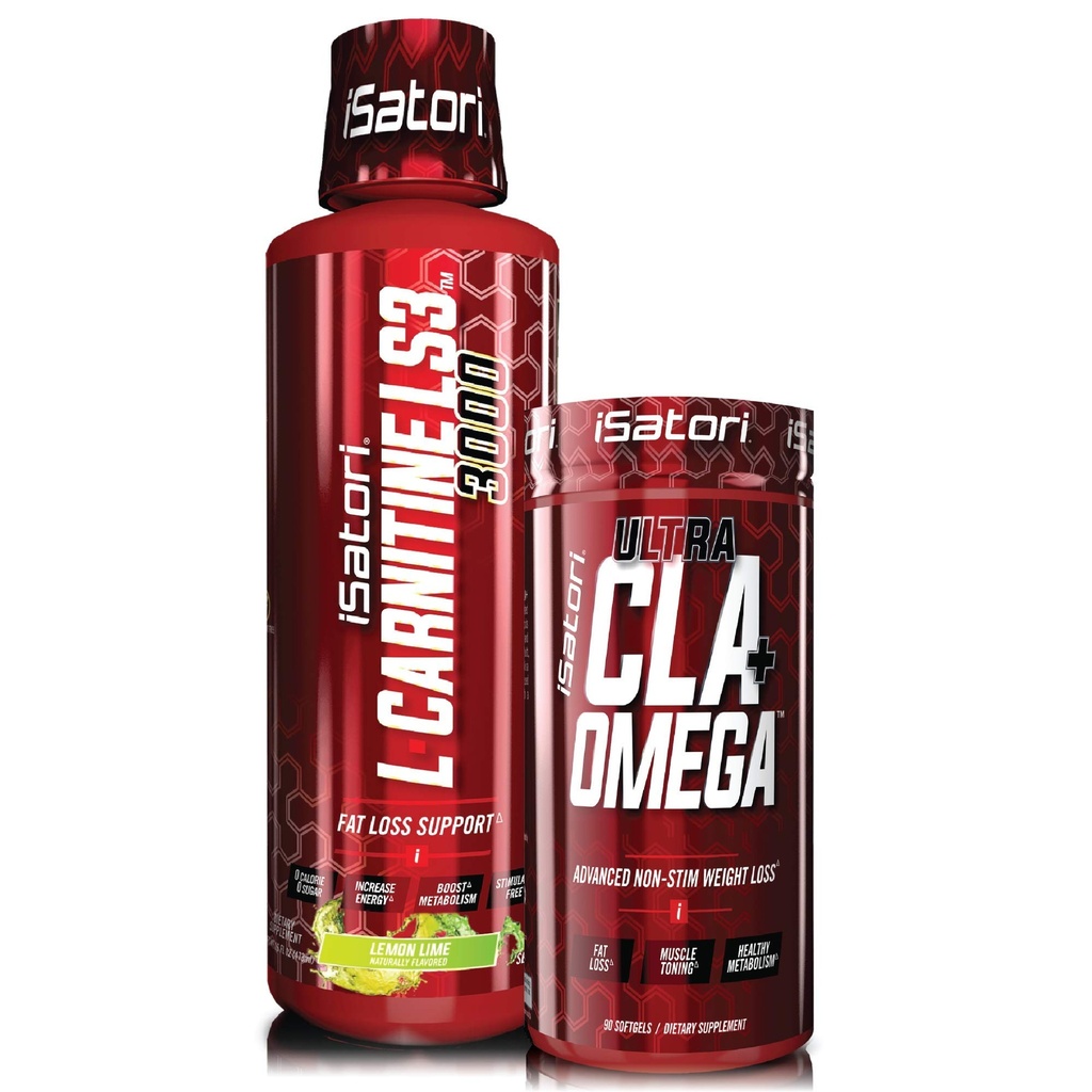 iSatori L-Carnitine LS3 Lemon Lime 3000 mg (32 Hizmet) & iSatori Ultra CLA (90 Softgels)