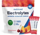Nutricost Electrolytes Kompleksi, Meyve Züvored, 40 Stickpacks - Gelişmiş Hydration Kompleks