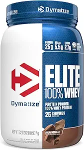Elite 100% Whey protein Toz, Chocolate, 25g Protein, 5.5g BCAAs, 140 Cal., Gluten Free, 3g Carb, 2g Sugar, 3g Fat (25 hizmet)