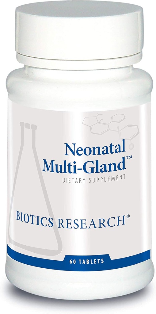 Biotics Araştırma Neonatal Multi-GlandTM Karma Organlar ve Glandular Yoğun, Broad Spectrum Terapi, Spleen, Heart, Pancreas, Kidney, Brain Liver, Adrenal, Thymus 60 Tabs