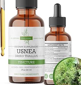 Organik Usnea Liquid Drops - Doğal Immune Support and Respiratory Health for Yetişkinler - Vegan, Alkol Özgür, ABD'de Made, 2 Fl Oz