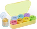 Nature display Weekly Pill Organizer, BPA Free Medicine Organizer Rainbow 11 Day Pill Box, Daily Portable Pill Conatainer for Pills /Vitamin/Fish Oil /Supplements [Lastest Version],Yellow