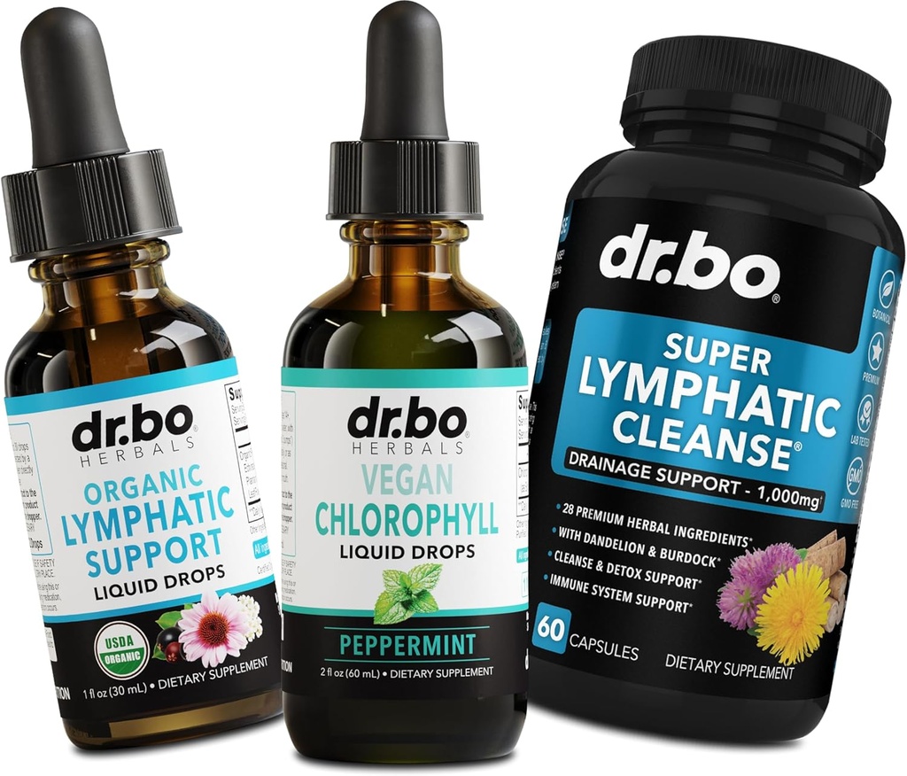 Chlorophyll Liquid Drops Body Detox & Lymphatiage Pills - Vegan Klorophyll Odor Cleanse Supplement Internal Deodorant - Organik Lympha Support Sıvı Drops Lymph Node