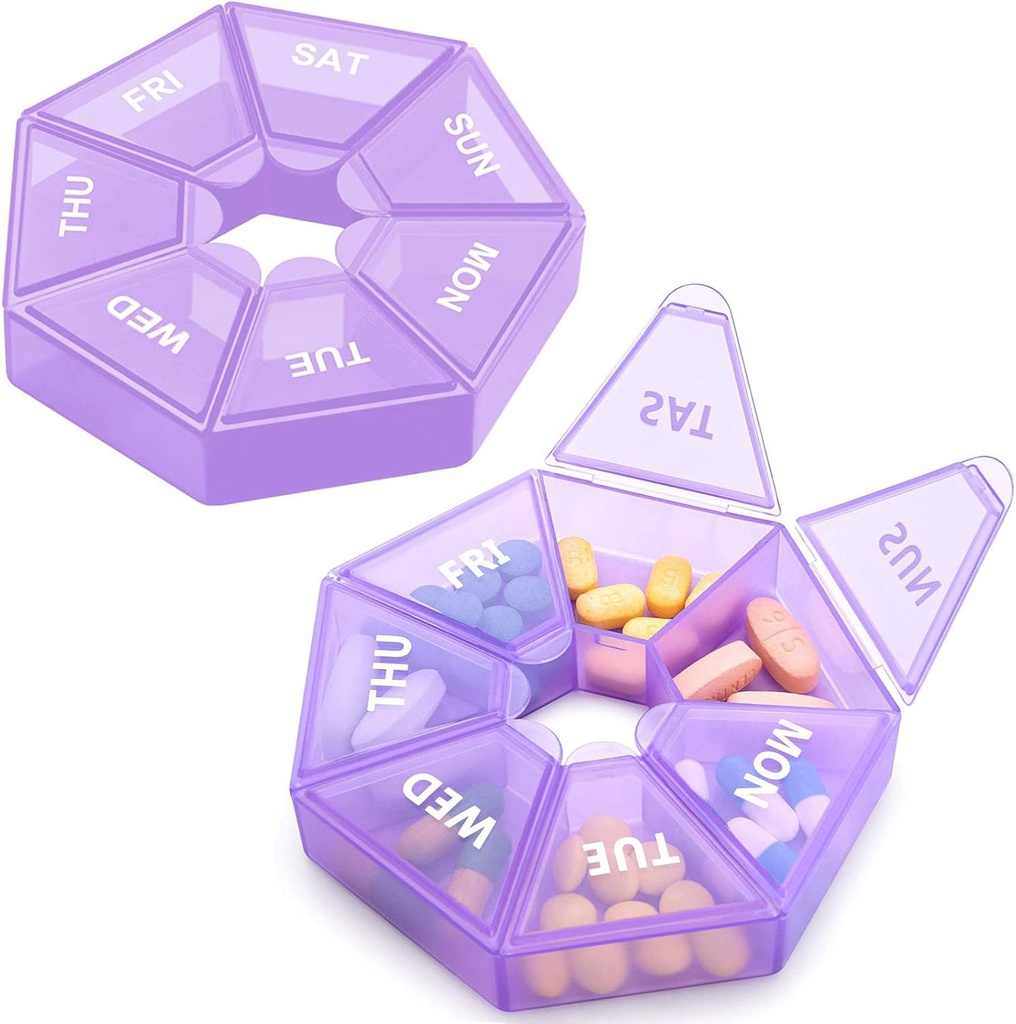 Haftalık Pill Organizer Büyük 7 Gün Pill Box Organizer Günlük Tıp Vakasını Vitamin Balık Yağı Pills Supplements Arthritis Friendly