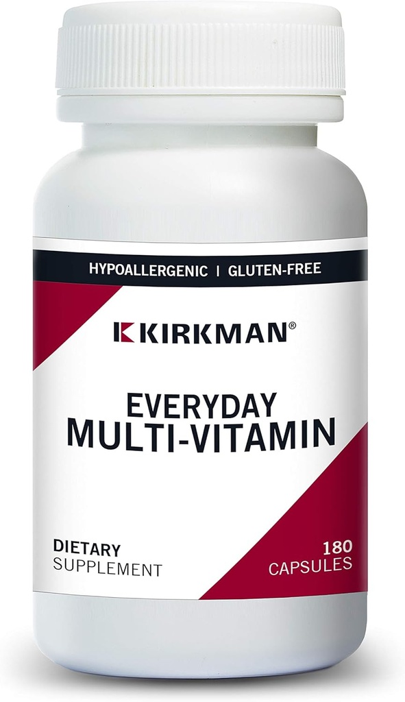 Kirkman - Everyday Multivitamin - 180 Capsules - Broad-Spectrum Vitamin & Mineral - Supports Productivity - Hypoallergenic