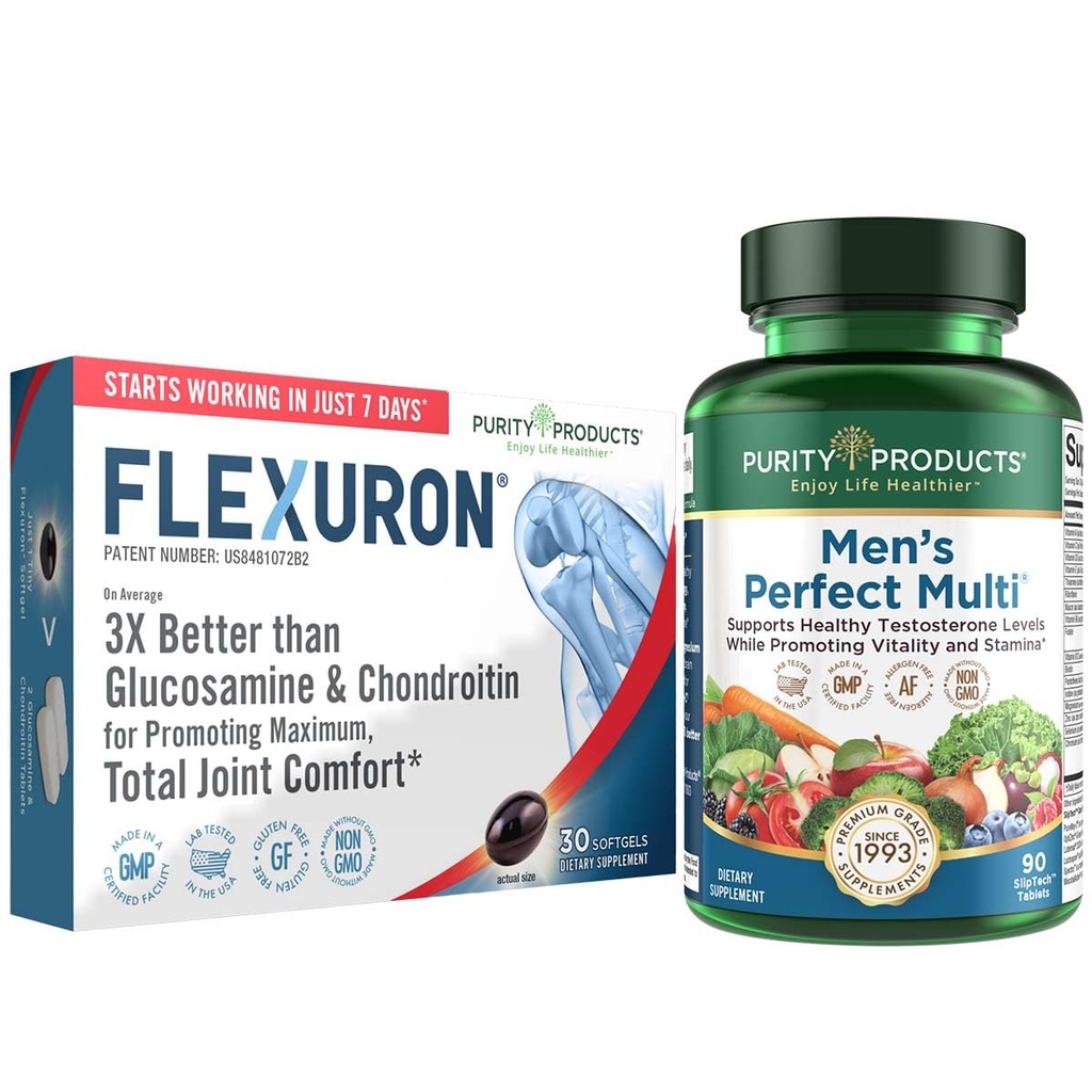 Düşük Ürünler G - Erkeklerin Mükemmel Çok + Flexuron Ortak Formula Erkeklerin Çok Destekleri Sağlıklı Yaşam, Enerji + Daha Fazla - Flexuron - 3X Glucosamine & Chondroitin - 30 Gün Supply