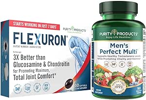 Düşük Ürünler G - Erkeklerin Mükemmel Çok + Flexuron Ortak Formula Erkeklerin Çok Destekleri Sağlıklı Yaşam, Enerji + Daha Fazla - Flexuron - 3X Glucosamine & Chondroitin - 30 Gün Supply