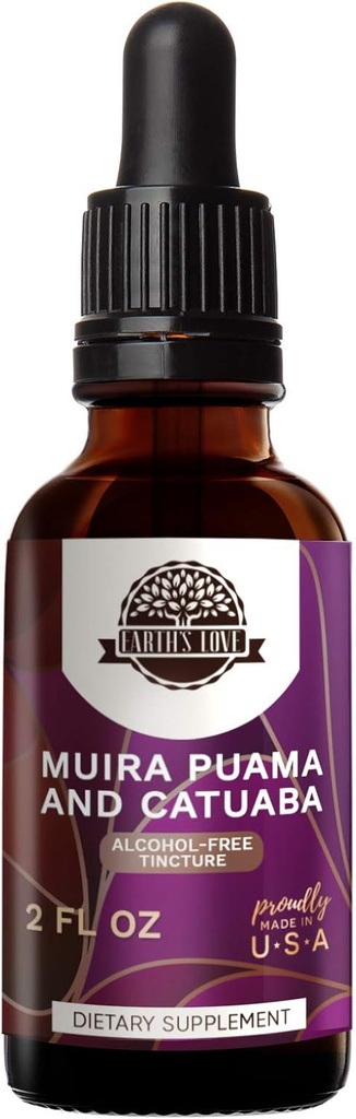 Dünya Aşkı - Muira Puama ve Catuaba Alkol-Free Herbal Extract Tincture, Super-Concented (Ptychopetalum Olacoides ve Trichilia kediigua, Erythroxylum vazo