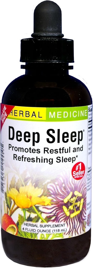 Herbs Etc. Deep Sleep Classic Liquid Extract - Herbal Supplement for Natural & Gentle Sleep Support - Restful Sleep Supplement with Passionflower, Chamomile & Lemon Balm - 4 fl oz (157 hizmet)