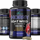 Horny Goat Weed Extra Strength -120 Capsules w. Maca, L-Arginine, Ginseng - Boost Desire, Performance, Stamina, Energy, Non-GMO Formula, 120 Capsules