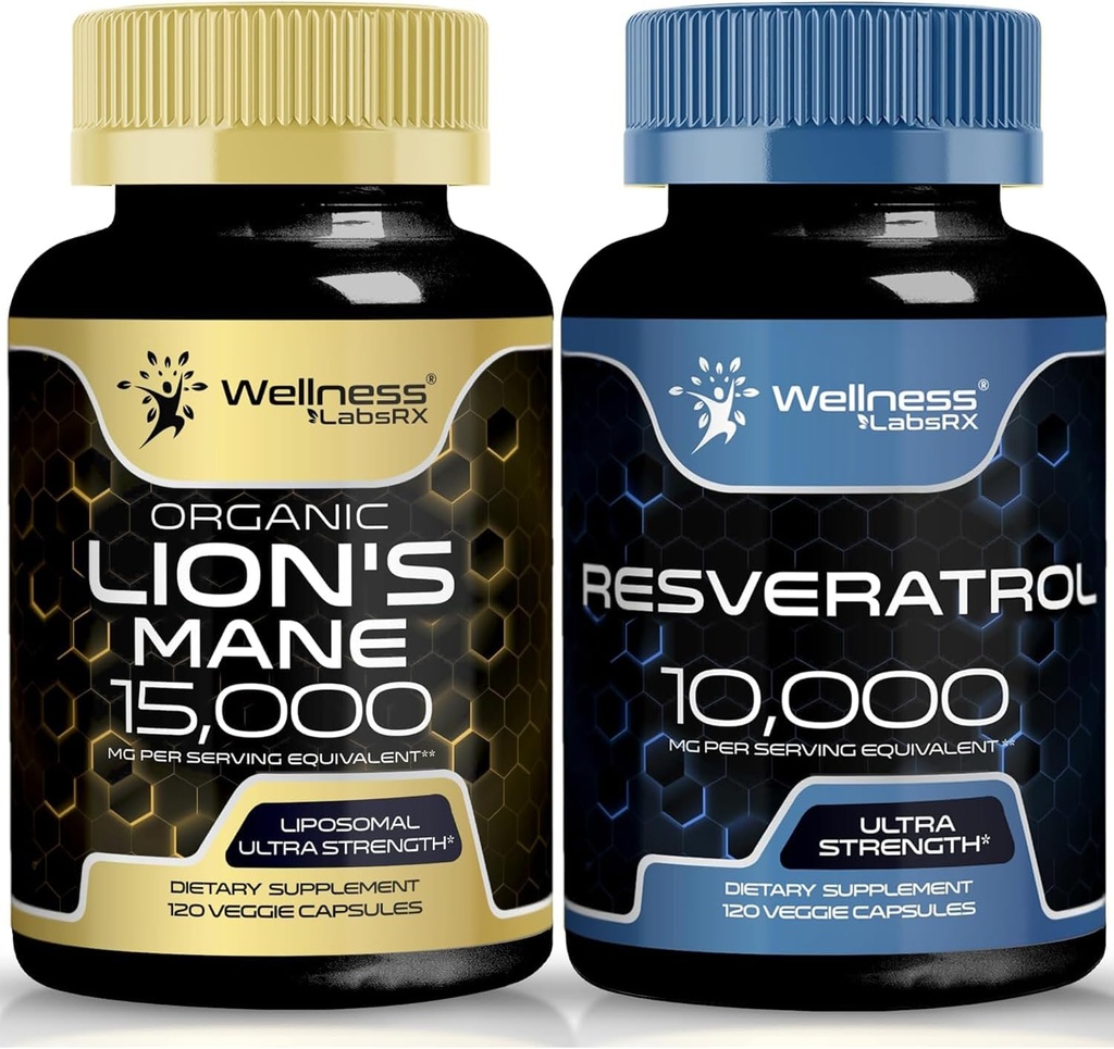 WELNESS LABSRX Resveratrol Κάψουλες 10000 - Lions Mane Συμπληρώματα Κάψουλες
