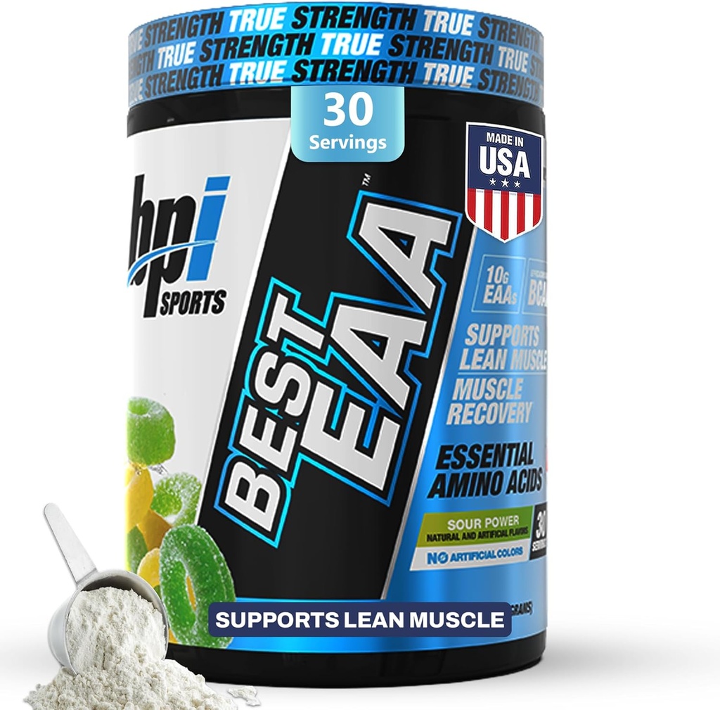 BPI Sports Essential replicas EAA Toz - Pre, Intra & Post Workout Drink - BCAA Toz for Men & Women, EAA + BCAA + Hydration. EAA 10g ile Gelişmiş Formula. (Sour Power)