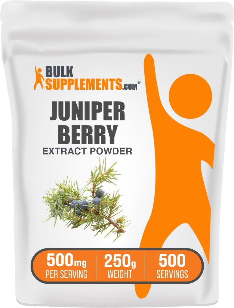 BulkSupplements.com Juniper Berry Extract Powder - από Juniper Berries, Juniper Berry Powder - Χωρίς γλουτένη, 500mg ανά Σερβίρισμα, 250g (8,8 oz) (Pack of 1)