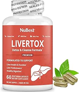 LiverTox – Advanced Liver Detox & Cleanse Formula - Herbal Liver Support with Milk Thistle, Turmeric, Artichoke, Dandelion, Beet & Çinko Liver Function & Digestion | 60 Vegan Capsules