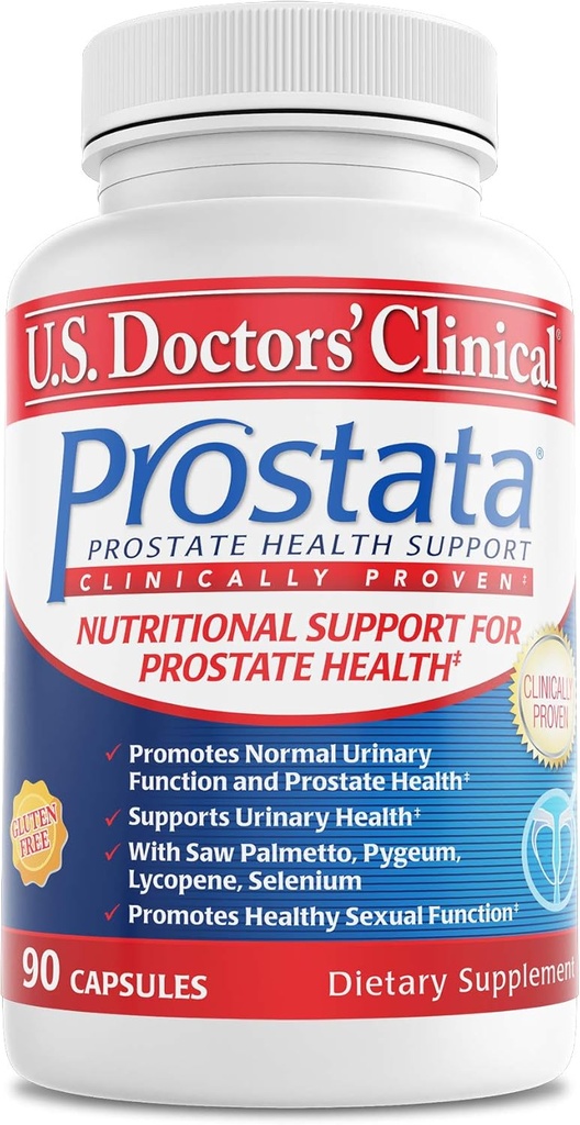 U.S. Doctors' Clinical Prostata - Clinically Proven Prostate Supplement for Men - Urinary Tract & Bladder Support - Saw Palmetto, Vitamin E, Pumpkin Seed - USA Manufactured- 60 Capsules[20-Day Supply]