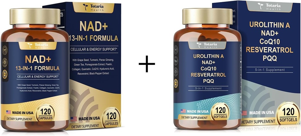 Kadınlar için Totaria NAD Supplement 120 Capsules Urolithin A Supplement 1000 mg 120 Soft Capsules