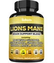Lions Mane Supplement Capsules with Ashwagandha Root, Ginkgo Biloba, Rhodiola Rosea ve Gotu Kola - 210 Vegan Capsules - Support Brain Health, Pozitif Mood & Energy Production Production Production