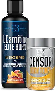Censor NDS Beslenme Şişman Kaybı-Body Toner with CLA (90 Softgels) & Siren Labs L-Carnitine Elite Burn Fat Kayıp Destek Malibu Beach Blast 3000 mg (32 Hizmet)