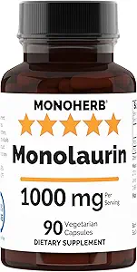 Monolaurin 1000 mg per Capsule - 90 Veg Capsules | Boyut 2 Capsules: 1000 mg - 45 Servisler