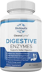 Labs Natural Digestive Enzymes & Probiotic Supplement for Adults, 60 Capsals - Nutritious Blend of Digestive Enzymes & Advantage Probiotic for Digestion & Digestive Health.