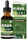 Kava Root Drops for Calming & Relaxing Support, Natural Calm & Sleep Supplements for Adults with Valerian, Chamomile Extract, High Bioavalability Liquid with Basil Promotes Relaxation. 2 oz