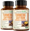 Saffron Συμπληρώματα – 89mg Saffron Extract και 1000mg Tumeric Blend – Turmeric Supplement με Ceylon Cinnamon και Cardamom για Mood, Memory & Eye Health – Joint Supplements for Women & Men – 2 Pack