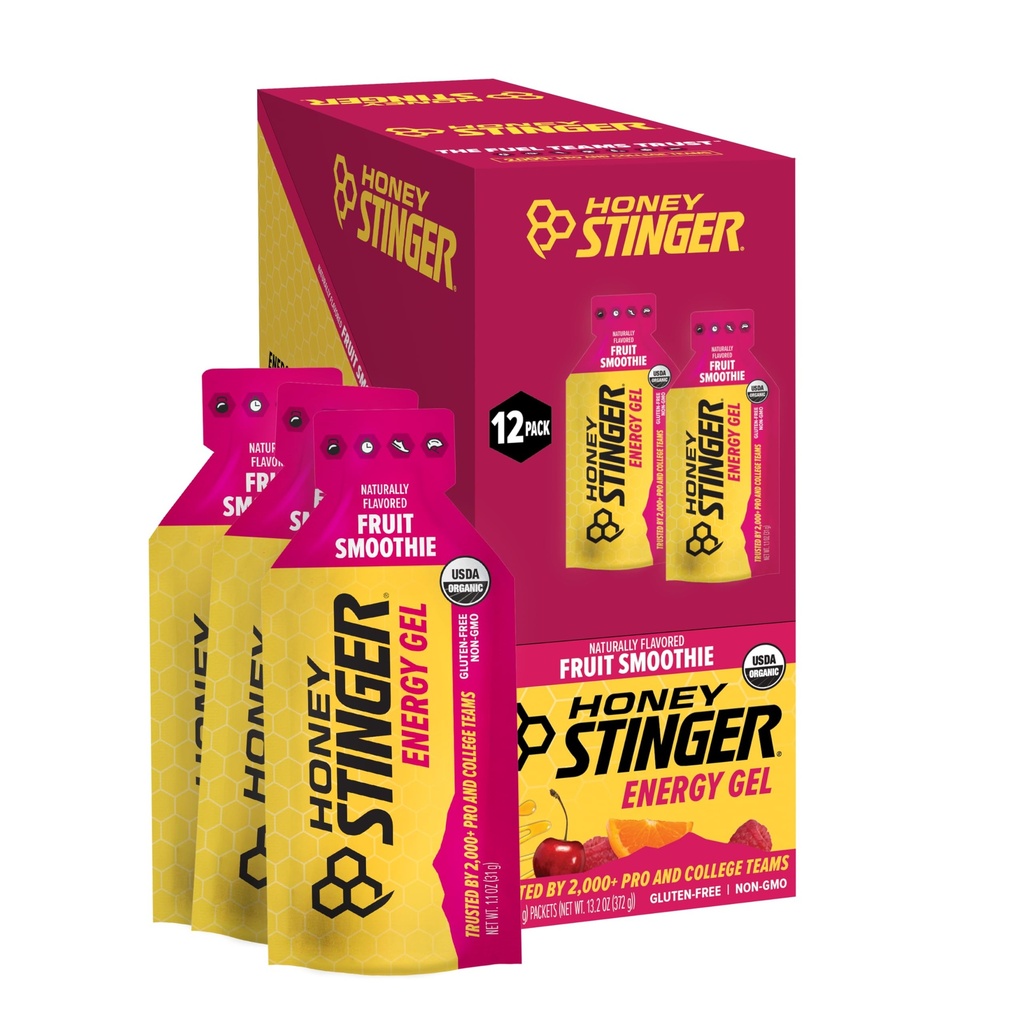 Honey Stinger Organic Fruit Smoothie Energy Gel, Gluten Free & Caffeine Free, Egzersiz, Koşu ve Performans, Ev ve Spor Beslenmesi, Pre ve Mid Workout, 12 Pack, 13.2 Ounce