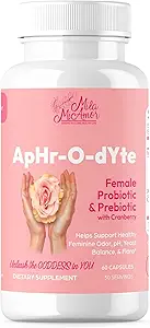 Mila Miamor ApHr-O-dYte Women's Probiyotik and Prebiyotik with Cranberry - Gluten-Free, Non-GMO Supplement for Feminine Health, pH Balance, Odor Control, Urinary Tract - 60 Capsules